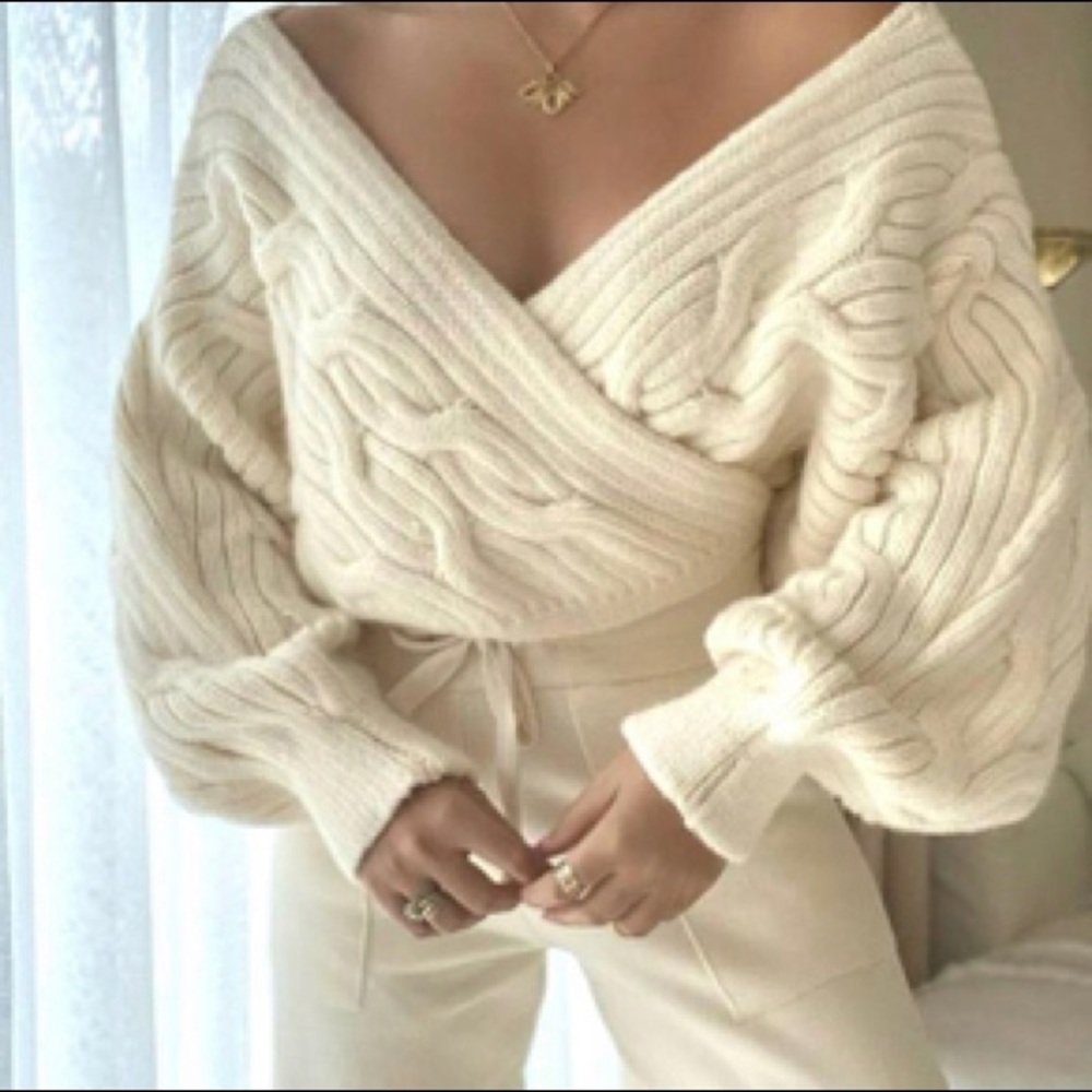 Zara chunky wrap sweater